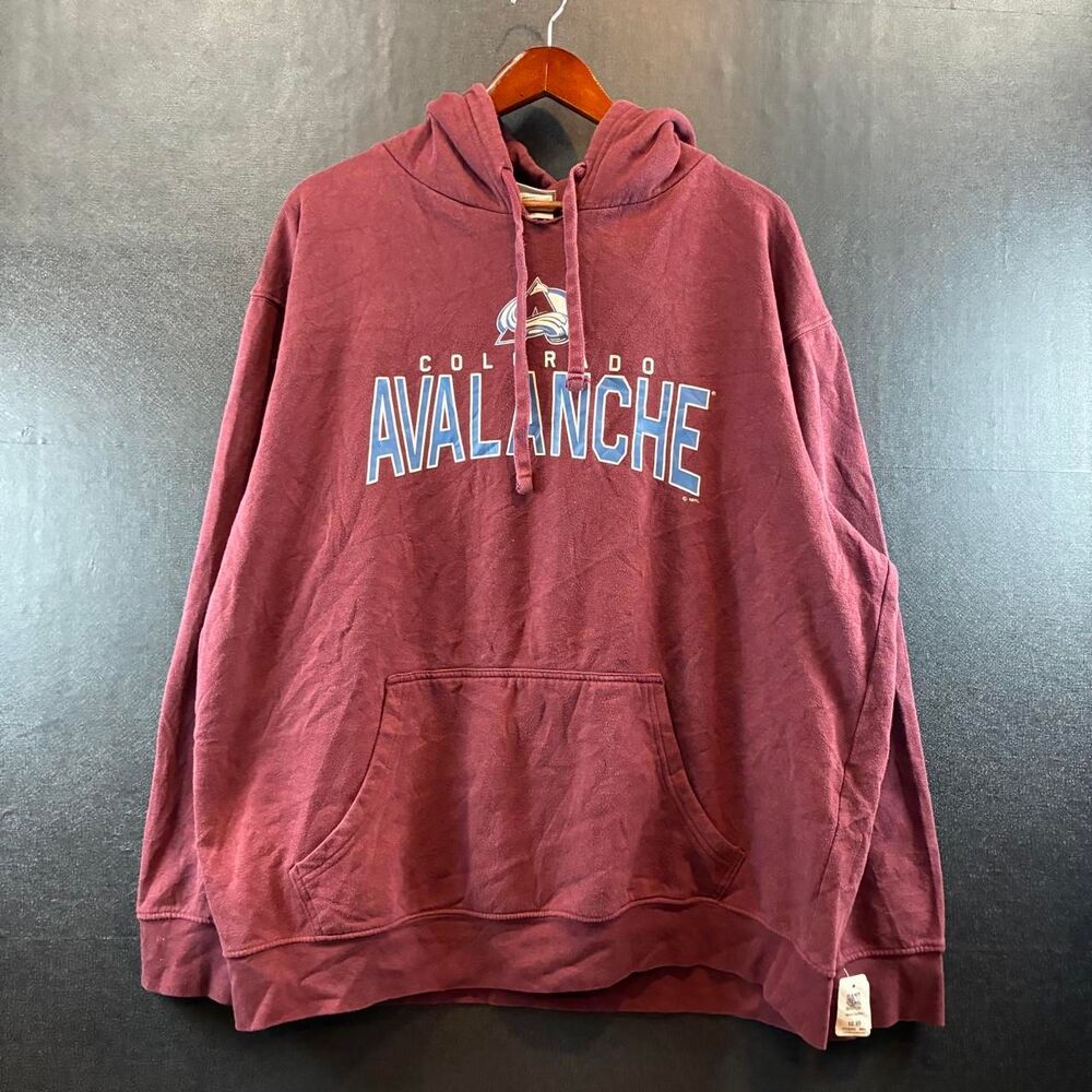 Nhl Men's Burgundy and Red Hoodie